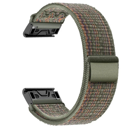 Compatible with Garmin Fenix 7X, 7 Pro, 6X, 6, 5X, 5Plus, Tactics 7, Forerunner 965, 955, and Enduro 2. 22mm/26mm nylon loop band with quick-fit strap. Band color: mm. Ships from: Parallel import.