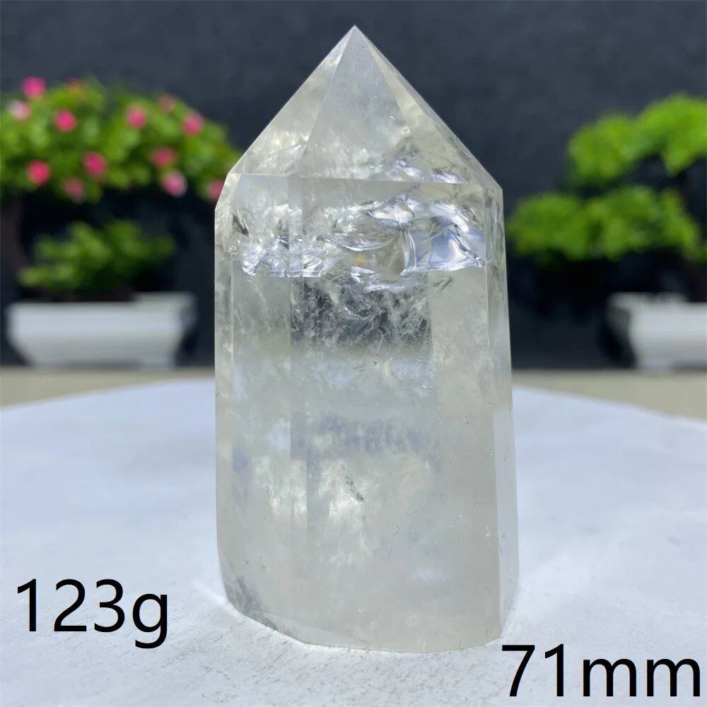 白水晶タワーワンド 六角オベリスク 研磨工芸品 天然原石 ミネラル標本 スピリチュアル瞑想ヒーリング  並行輸入品