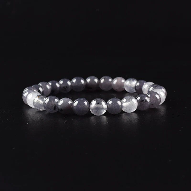 Natural Aquamarine and Agate Bead Bracelet for Women, Single Circle Crystal Bracelet, Romantic, Casual, Yoga, Meditation, Gift, Long, Parallel Import