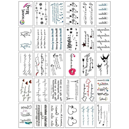 10/20/30/50 Sheets of Waterproof Temporary Tattoo Stickers, Removable Body Art, Butterfly and Flower Designs for Men and Women, Stylish, Imported