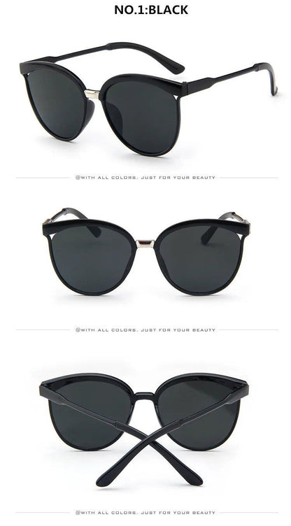 Designer Sunglasses for Women, High-Quality Plastic Sunglasses, Classic Retro Cat Eye Design, Outdoor Eyewear, Frame Color: As Shown; Lens Color: C, Parallel Import