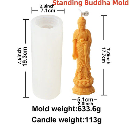 3D 仏陀ヘッド キャンドル用シリコンモールド 蓮華座 袈裟 瞑想仏陀 石膏樹脂型 クラフト ホームデコレーション  並行輸入品
