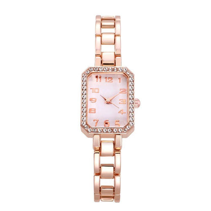 New Luxury Women's Watch, Simple Square Design, Full Diamond Digital Quartz Movement, Gold Stainless Steel Bracelet, Dress Watch; Ships from: Parallel Import
