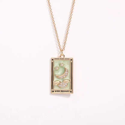 Delicate Tarot Necklace - Tarot Card Charm Pendant for Men and Women, Spiritual Jewelry, Birthday/Anniversary Gift, Metal Color: Parallel Import