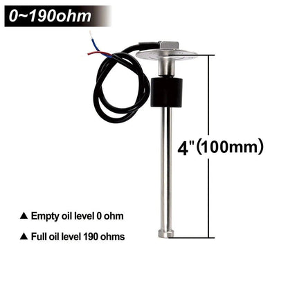 0-190 Ohm Stainless Steel Fuel Level Sensor/Water Level Sensor, A5, for Cars, Boats, and Water Tanks, Color: mm Sensor, Parallel Import