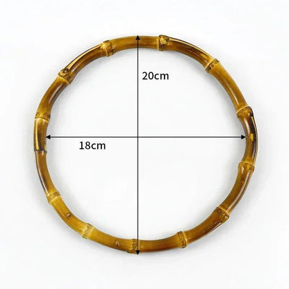 Set of 1, 2, or 4 Deep Peel Natural Bamboo Bag Handles, 7-18cm, for Women's Handbags and Pouches, Handmade DIY Bag Accessories, Size: Parallel Import