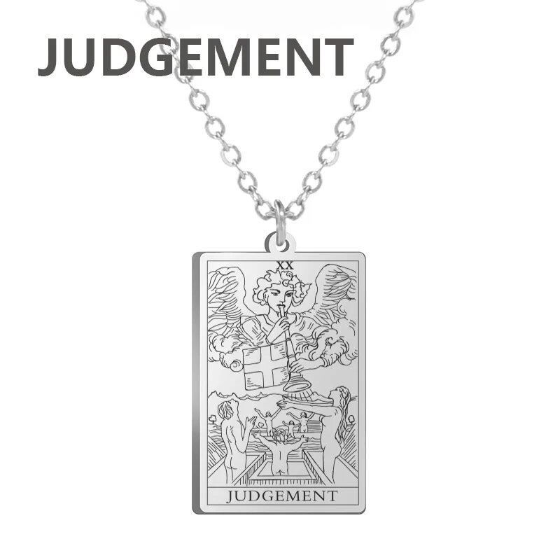 Stainless Steel Classic Tarot Card Pendant Necklace, Major Arcana, Gypsy Tarot, Divination Necklace, Jewelry, Mother's Day Gift, Parallel Import
