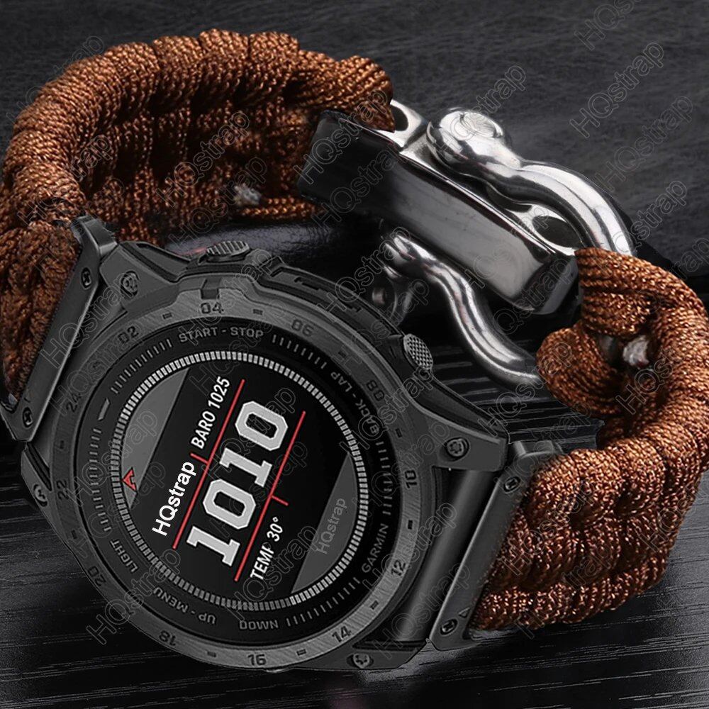 Garmin Tactics 7 Pro, Fenix 7, 6X, 6 Pro, 5X, 5 Plus, 3HR compatible sports braided nylon strap, 26mm, 22mm, 20mm adjustable, Garmin watch band size: 155-165-170mm length; band color: Parallel import