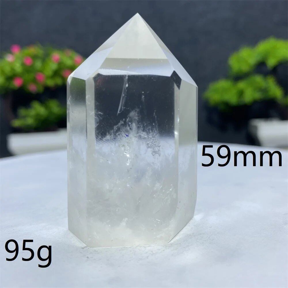 白水晶タワーワンド 六角オベリスク 研磨工芸品 天然原石 ミネラル標本 スピリチュアル瞑想ヒーリング  並行輸入品