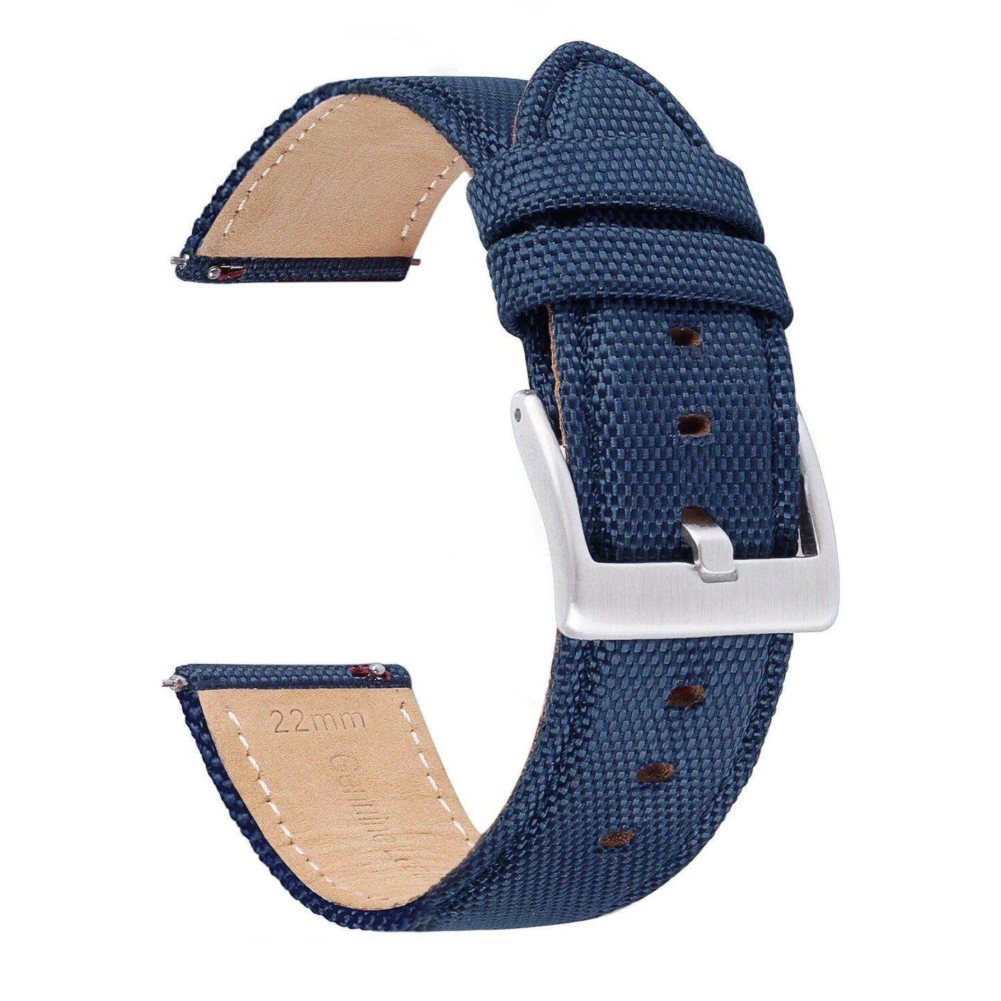 "20/22mm Nylon Canvas Leather Strap for Swatch Samsung Galaxy Watch4, Quick Release, 7 Colors, Men's and Women's Sports Watch Band" Band Color: mm, Parallel Import