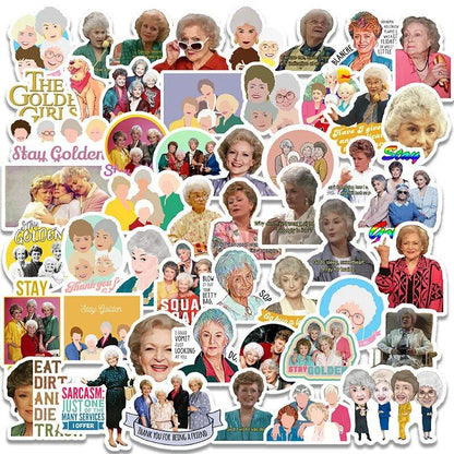 Golden Girls Waterproof Stickers (10/30/50 Sheets) for Skateboards, Bikes, Guitars, Suitcases, Laptops, Bicycles, Kids' Toys (0 Count) Parallel Import