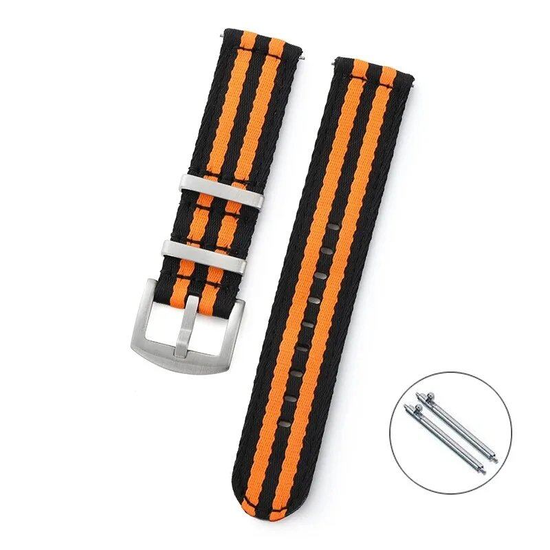 Nylon Watch Band, 20mm/22mm, Premium Smooth Soft Nylon Sport Replacement Band, Quick Release, Universal Canvas Bracelet, Watch Strap, Band Color: Amm, Parallel Import