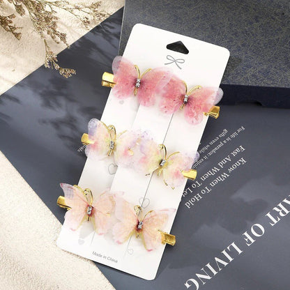 Korean-style Butterfly Hairpin, Elegant Metal Tassel Long Hair Clip for Women, Hanfu Style, Antique-Style Party Hair Accessory, Color: Imported