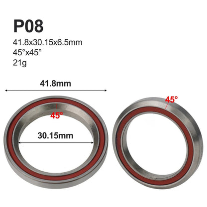 1/8" 45/36 Degree Bicycle Headset Bearings, 38/39/41/44/49/52mm, MTB Steering Bearing Repair Parts, Parallel Import