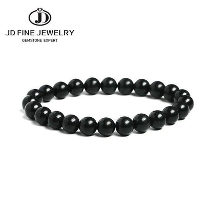 JD ナチュラル ブラック シュンガイト マグネット グラファイト ビーズブレスレット 男女兼用 健康ケア ミネラル バングル ヒーリング メディテーション ジュエリー 長さmm;メタルカラー：天然シュンガイト 並行輸入品