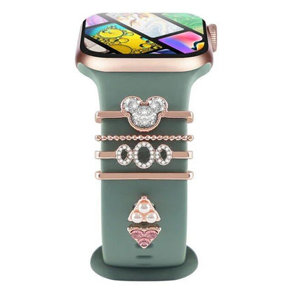 Diamond Jewelry-Embossed Band for Apple Watch Ultra 2, 9, 8, and 7, Compatible with Samsung and Huawei, 20/22mm Bracelet Strap, Band Color: ; Ships from: Parallel Import