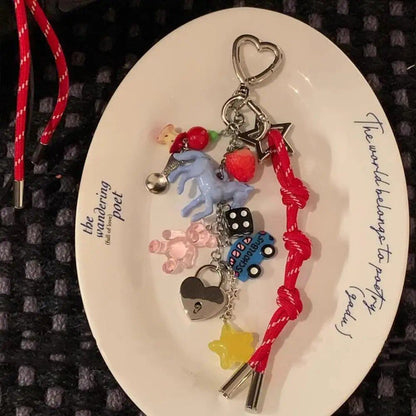 多要素DIYロープ カラフルなキーホルダー バッグチャーム 可愛い馬モチーフ カードケースペンダント レンジャードギフト バックパックデコレーション 携帯アクセサリー サイズ：その他;色：ホース 並行輸入品多要素DIYロープ カラフルなキーホルダー バッグチャーム 可愛い馬モチーフ カードケースペンダント レンジャードギフト バックパックデコレーション 携帯アクセサリー サイズ：その他;色：ホース 並行輸入品