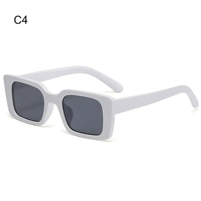 Retro Square Sunglasses for Women, Leopard Print Striped Sunglasses, UV400 Protection, Fashion Rivets, Men's Clear Gradient Sunglasses, Parallel Import