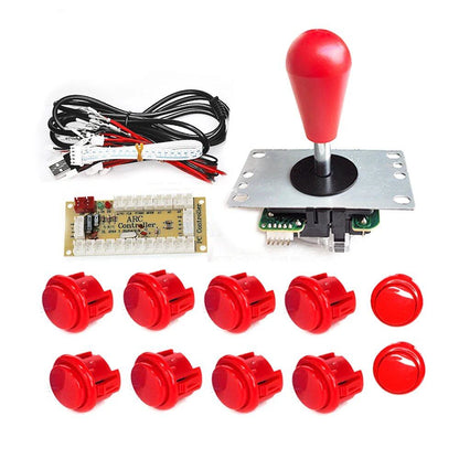 SANWA 8-Way Joystick, Zero Delay USB Controller, DIY Game Arcade Joystick Kit with 24/30mm Push Buttons, for PC and Raspberry Pi, Color: Imported