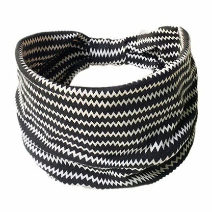 New Boho Floral Print Wide Headband with Vintage Knot Elastic Turban Headwrap for Women and Girls, Cotton Soft Bandana Hair Accessory, Parallel Import