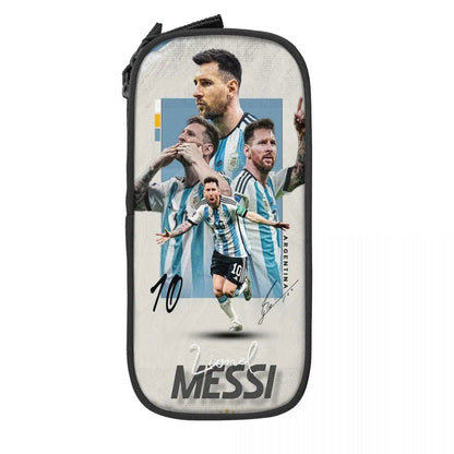 Soccer Messi Pencil Case, Large Capacity, Student Pencil Case, Stationery, School Supplies, Makeup Pouch, Size: L; Parallel Import