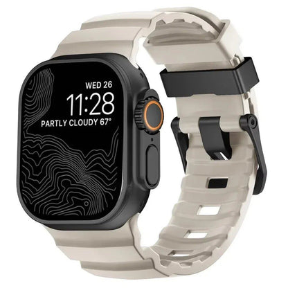 Sport Band for Apple Watch Ultra 2/10/9/8/7/6/SE/5/4 - Soft Silicone and Titanium Bracelet Strap, Compatible with iWatch 42mm, 44mm, 45mm, 46mm, and 49mm Band Colors: 42mm, 44mm, 45mm, 46mm, and 49mm Band Widths (Imported)