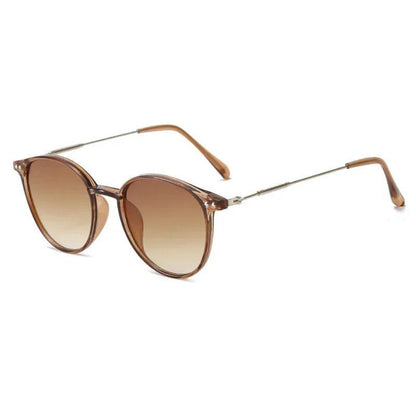 New Round Vintage Sunglasses for Women, Retro Luxury Designer Sunglasses with UV Protection, 1 Frame, Colored Lenses, Parallel Import