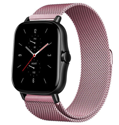 Magnetic Loop Mesh Smartwatch Band for Amazfit GTS/GTR/Bip 5 (Compatible with 20mm/22mm/47mm Watches) - Metal Mesh Strap, Band Color: mm; Ships from: Parallel Import