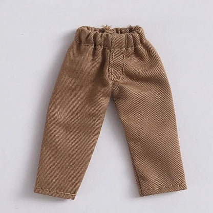 1/11 OB11 Doll Denim Pants, 1/12 BJD/GSC Doll T-Shirt, Mini Cute Doll Pants, DIY Doll Accessories, Fashion Doll Clothes, Parallel Import