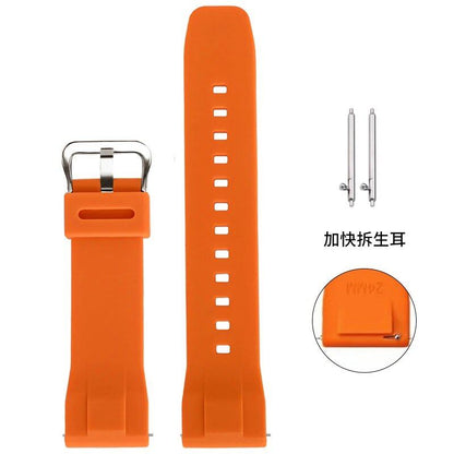 カシオ PRO TREK PRG-650Y/600 PRW-6600 GA2000 対応 24mm ユニバーサル ウォッチストラップ 交換用ベルト クイックリリースバー ラバーリストバンド ブレスレット バンドカラー：;バンド幅：24mm 並行輸入品