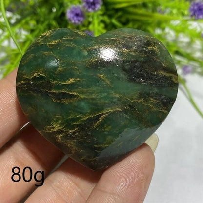 天然水晶 エメラルド原石 ハート型 パームストーン スピリチュアル 瞑想 ヒーリング クリスタル インテリア  並行輸入品