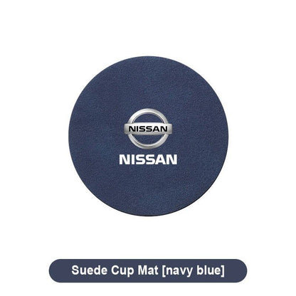 Hot Sale: 1/2 Car Coasters, Cup Holder Mats, Non-Slip Cup Pads, Accessories for Nissan X-TRAIL, Qashqai, Note, Juke, Sentra, and Patrol (Parallel Import)