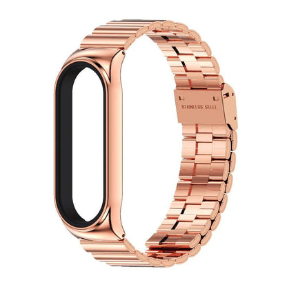 Metal Strap for Mi Band 8/9 - Universal Smartwatch Band Compatible with Mi Band 6/5/4/3, 304 Stainless Steel - Bracelet for Mi Band 7/9, Band Color: Bamboo, Parallel Import