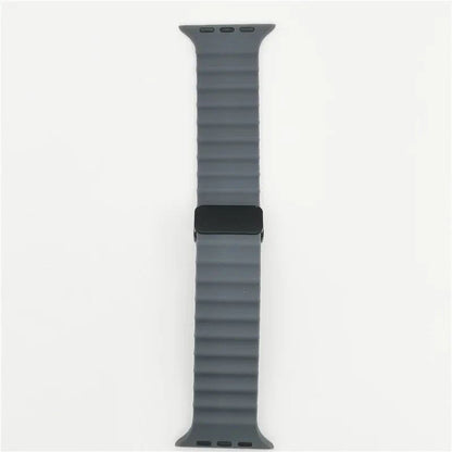 Magnetic Buckle Strap for Apple Watch - Compatible with Ultra 2/SE/Series 3-9, 49mm/45mm/44mm/40mm/41mm/38mm/42mm Silicone Bracelet, Band Color: mm, Parallel Import