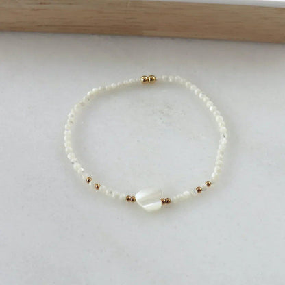 CCGOOD Adjustable Natural Shell Bead Bracelet for Women, Summer, Delicate, Stackable, Boho Gift, Ocean Theme, Spiritual, Parallel Import