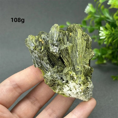 Natural Green Tourmaline Rough Stone Specimen Collection for Aura Healing, Meditation, and Energy Chakra Use. Gemstone Home Furnishing Gift. Parallel Import.