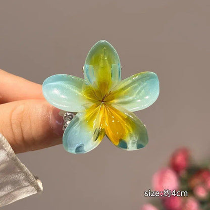 1/6 Hawaiian Gradient Hair Clips, Flower Hair Claws, Small Hair Accessories, Hairpins, Crab Barrettes, Women's, Parallel Import