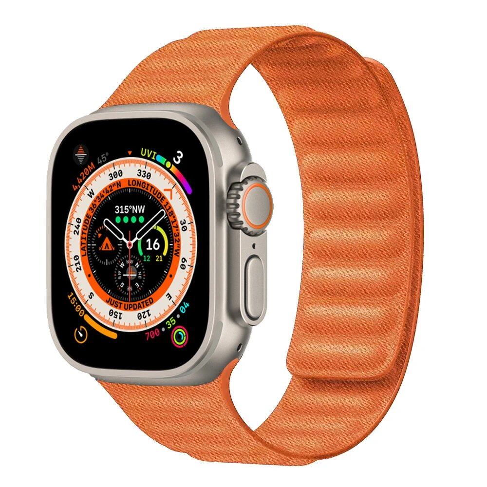 FineWoven Strap for Apple Watch - Ultra 2/Series 9/8/7/SE Compatible Magnetic Loop Band (49mm/45mm/44mm/41mm/40mm) Band Color: mm; Ships from: Parallel Import