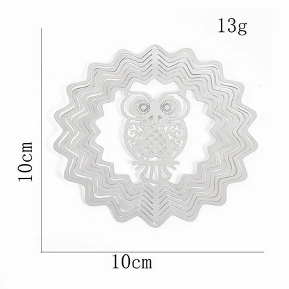 3D フローイング ウィンド スピナー キャッチャー ガーデン用 ステンレス製 ミラーワインドチャイム 彫刻 お守り メディテーション サイズ：シルバーカラー; 並行輸入品
