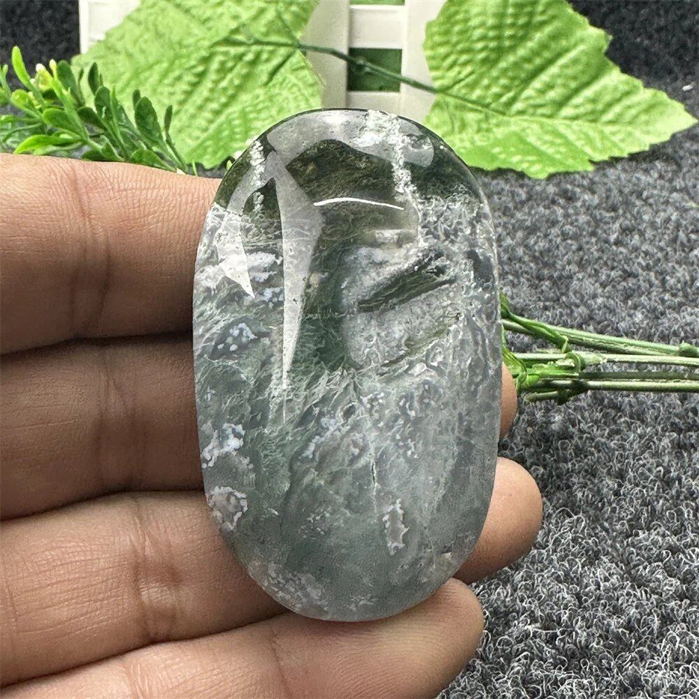Natural Quartz Crystals: Aquamarine Agate, Ocean Jasper, Palm Stone, Polished Stones, Gemstone Mineral Specimens for Spiritual Meditation, Energy, and Feng Shui, Color: Green, Parallel Import