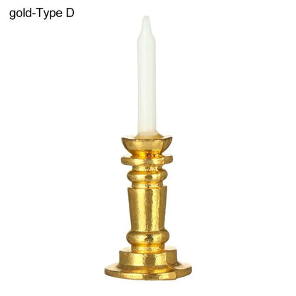1/12 Scale Miniature Candlestick, Candle Stand for Dollhouses, Furniture, Toy, Pretend Play, Dollhouse Decoration, Accessory, Parallel Import