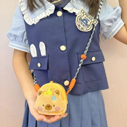 大容量カピバラぬいぐるみショルダーバッグ かわいいカピバラハンドバッグ ユニセックスカピバラバッグ  並行輸入品