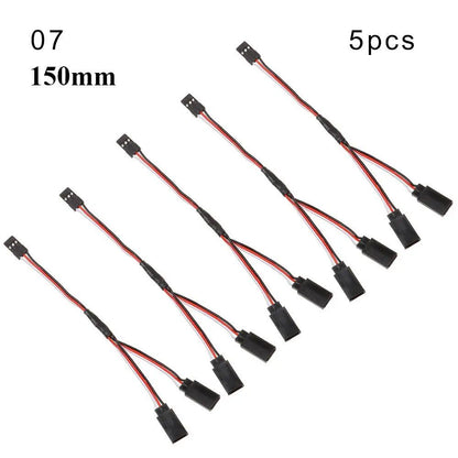 1/5-Piece Set, 100mm/150mm/200mm/300mm/500mm RC Servo Lead Cable Extension Cord, Y-Type Branch Extension Wire, JR Compatible, for RC Helicopters, Parallel Import