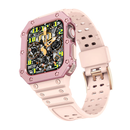 Apple Watch Band with Protective Case, Shockproof Sport Bumper - Compatible with Apple Watch SE and iWatch Series 8, 7, 6, 5, 4, 3, 2, and 1, Rugged Design, Band Color: mm, Parallel Import
