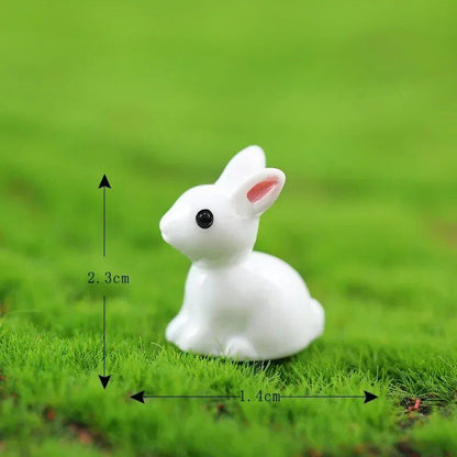 Set of 10/20/50 Mini Resin Rabbits, Miniature Figurines, 3D Small White Rabbit Ornaments, Micro Landscape, Dollhouse Decoration, DIY Crafts, Parallel Import