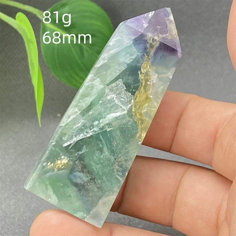 ナチュラルフェザーカラーフルオライトクリスタルタワー レイキ瞑想チャクラ用四角オベリスク ホームデコレーション ホリデーギフト  並行輸入品