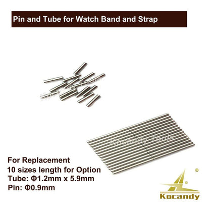 Stainless Steel Watch Band Pin &amp; Tube Set (Tubes 1.2mm x 5.9mm / Pins 10-28mm) - For Watch Repair, Color: Silver, Parallel Import