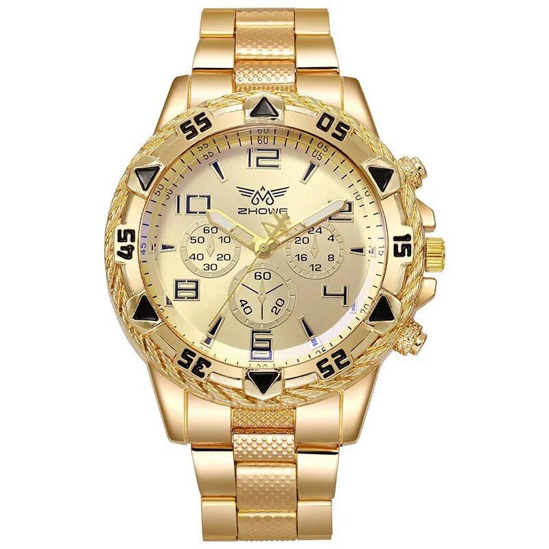 Keglect Men's Steel Band Quartz Watch with Digital Scale, Wristwatch, Necklace, and Bracelet Set; Customization Not Available; Ships from: Parallel Import