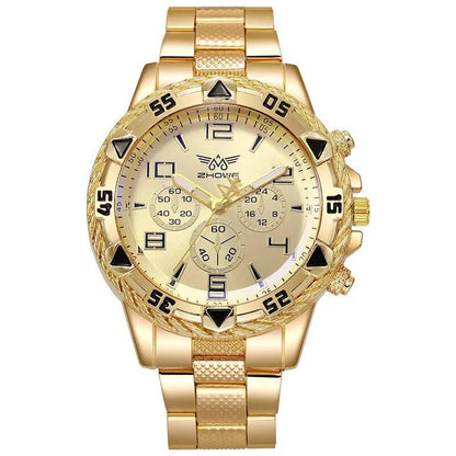 Keglect Men's Steel Band Quartz Watch with Digital Scale, Wristwatch, Necklace, and Bracelet Set; Customization Not Available; Ships from: Parallel Import