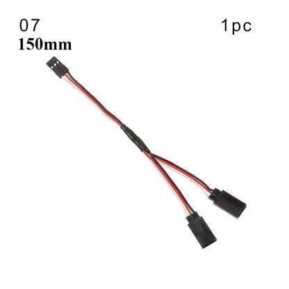 1/5-Piece Set, 100mm/150mm/200mm/300mm/500mm RC Servo Lead Cable Extension Cord, Y-Type Branch Extension Wire, JR Compatible, for RC Helicopters, Parallel Import